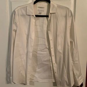 Tailored fit white button down